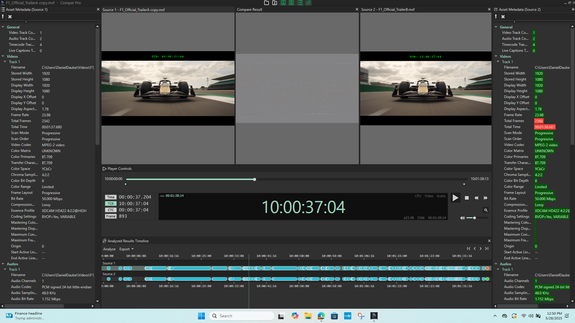 See technical and metadata differences, and a visual timeline of differences with pixel-level analysis